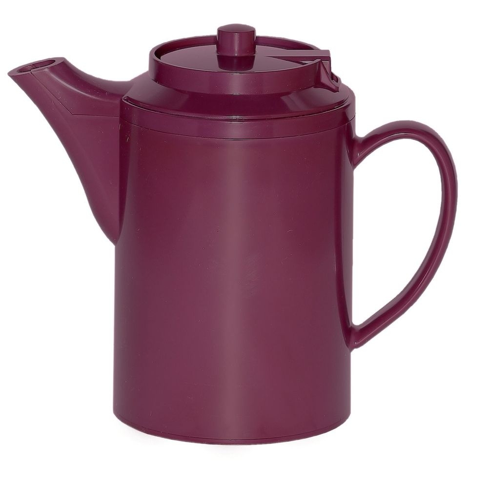 Service Ideas Plastic Burgundy Double Wall Teapot without Tether, 16 Ounce Capacity -- 6 per case