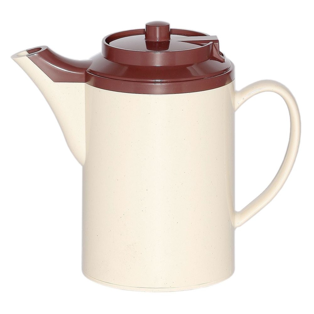 Service Ideas Plastic Stoneware Brown Double Wall Teapot without Tether, 16 Ounce Capacity -- 6 per case
