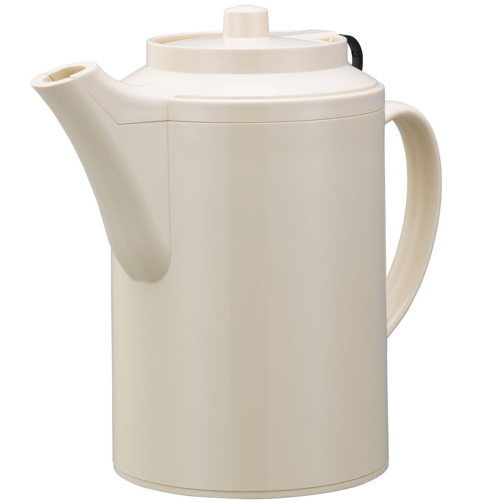 Service Ideas Plastic Almond Double Wall Teapot with Tether, 16 Ounce Capacity -- 6 per case