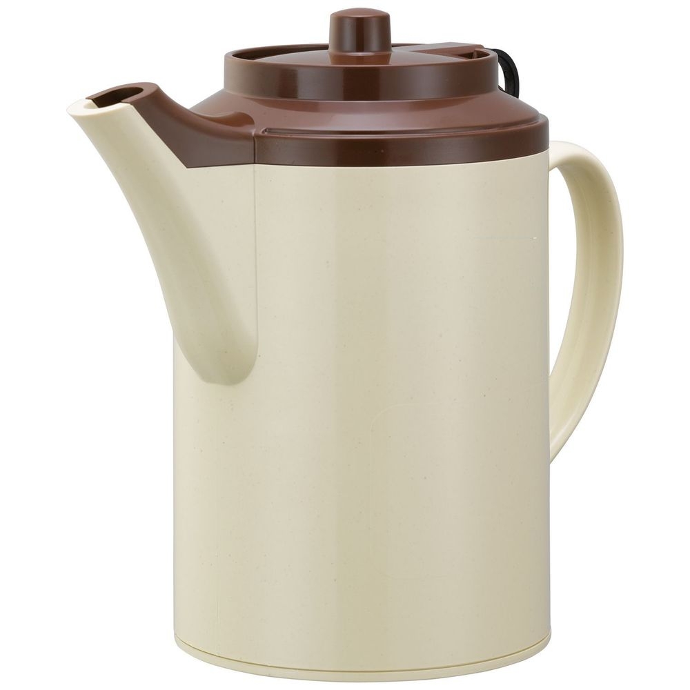 Service Ideas Plastic Stoneware Brown Double Wall Teapot with Tether, 16 Ounce Capacity -- 6 per case