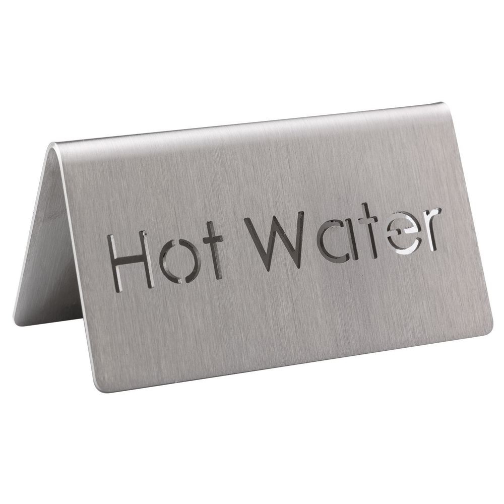 Service Ideas 18/8 Stainless Steel Brushed Finish Hot Water Laser Cut ID Table Tent, 1.75 inch Width x 1.5 inch Height