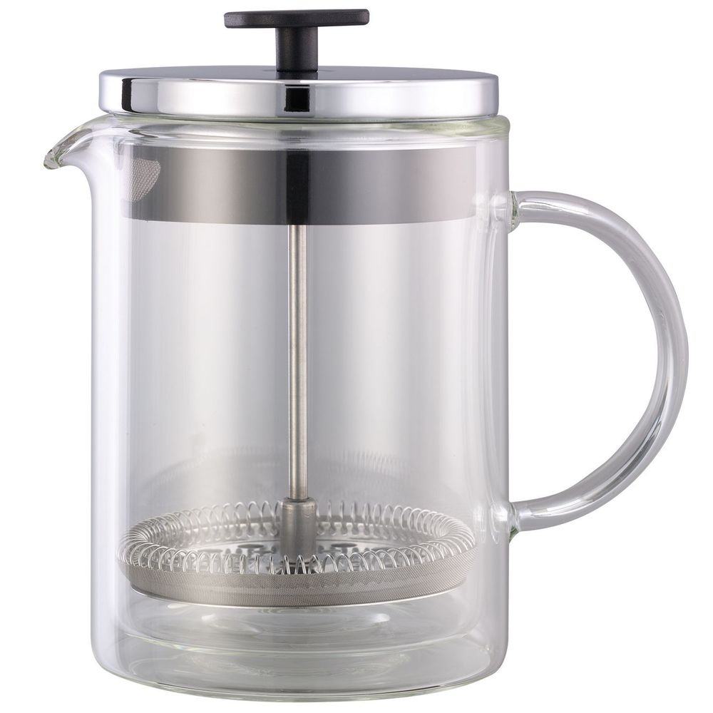 Service Ideas Clear Double Wall Glass Press, 0.6 Liter Capacity -- 24 per case