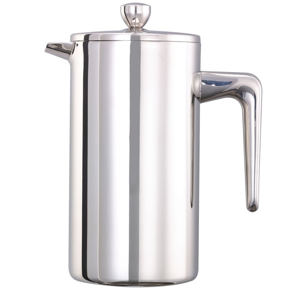 Service Ideas Stainless Steel Polished Finish Double Wall French Coffee Press, 0.8 Liter Capacity -- 12 per case
