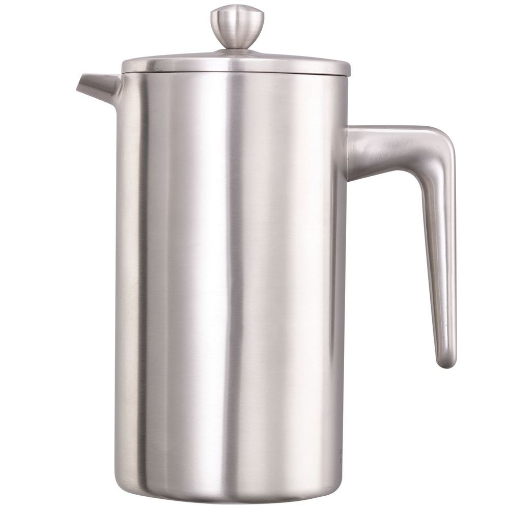 Service Ideas 18/8 Stainless Steel Brushed Finish Double Wall French Coffee Press, 0.8 Liter Capacity -- 12 per case
