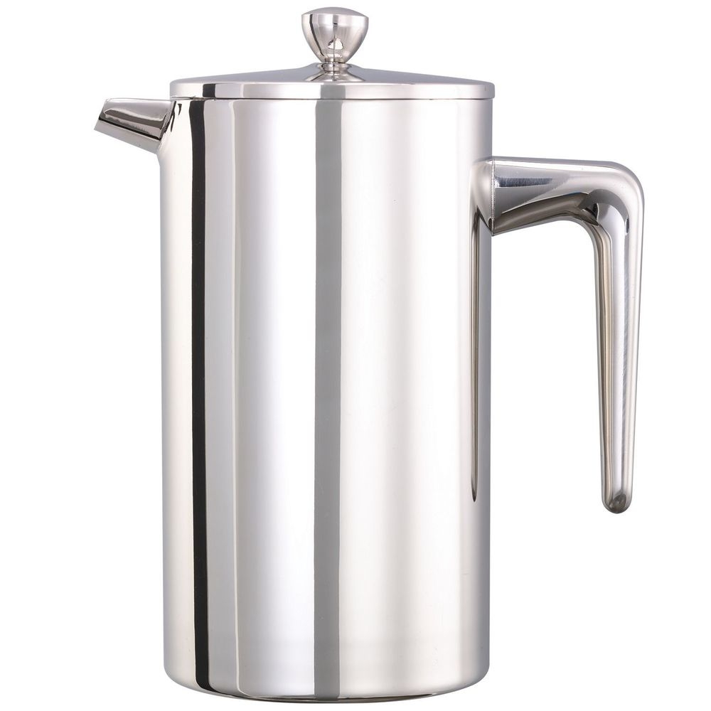Service Ideas Stainless Steel Polished Finish Double Wall French Coffee Press, 1 Liter Capacity -- 12 per case