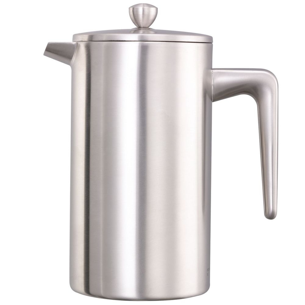 Service Ideas Stainless Steel Brushed Finish Double Wall French Coffee Press, 1 Liter Capacity -- 12 per case