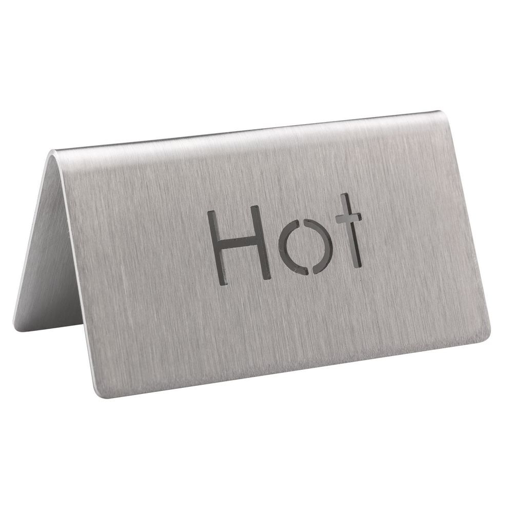 Service Ideas 18/8 Stainless Steel Brushed Finish Hot Laser Cut ID Table Tent, 1.75 inch Width x 1.5 inch Height