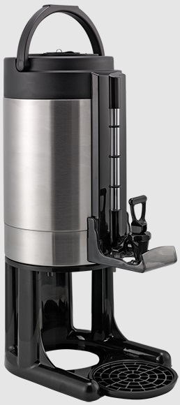 Service Ideas Brushed Stainless and Black Universal Thermal Vacuum Insulated Dispenser, 1.5 Gallon Capacity