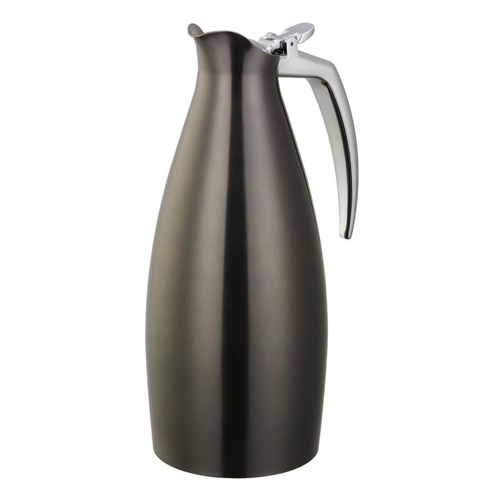 Service Ideas Altus Series Stainless Steel Dark Tungsten Vacuum Insulated Carafe with Flip Top Lid, 1 Liter Capacity -- 6 per case