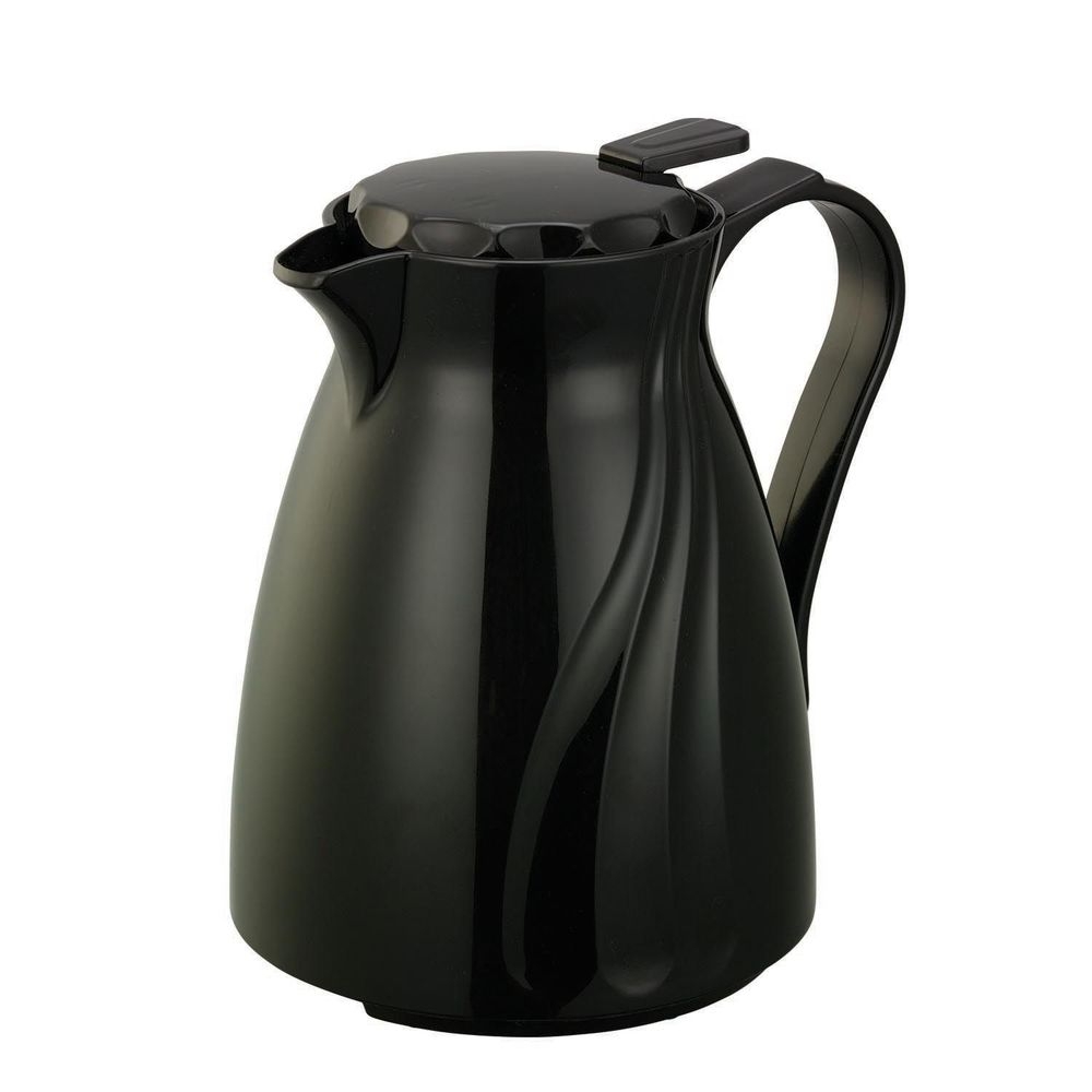 Service Ideas Twist N Serv Black Foam Insulated Carafe with Push Button Lid, 0.6 Liter Capacity -- 12 per case