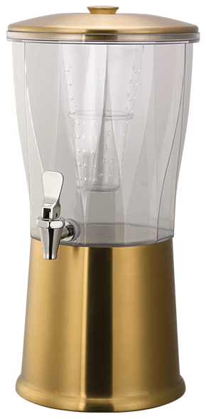 Service Ideas Elite Stainless Steel Vintage Gold Round Cold Beverage Dispenser, 3 Gallon Capacity