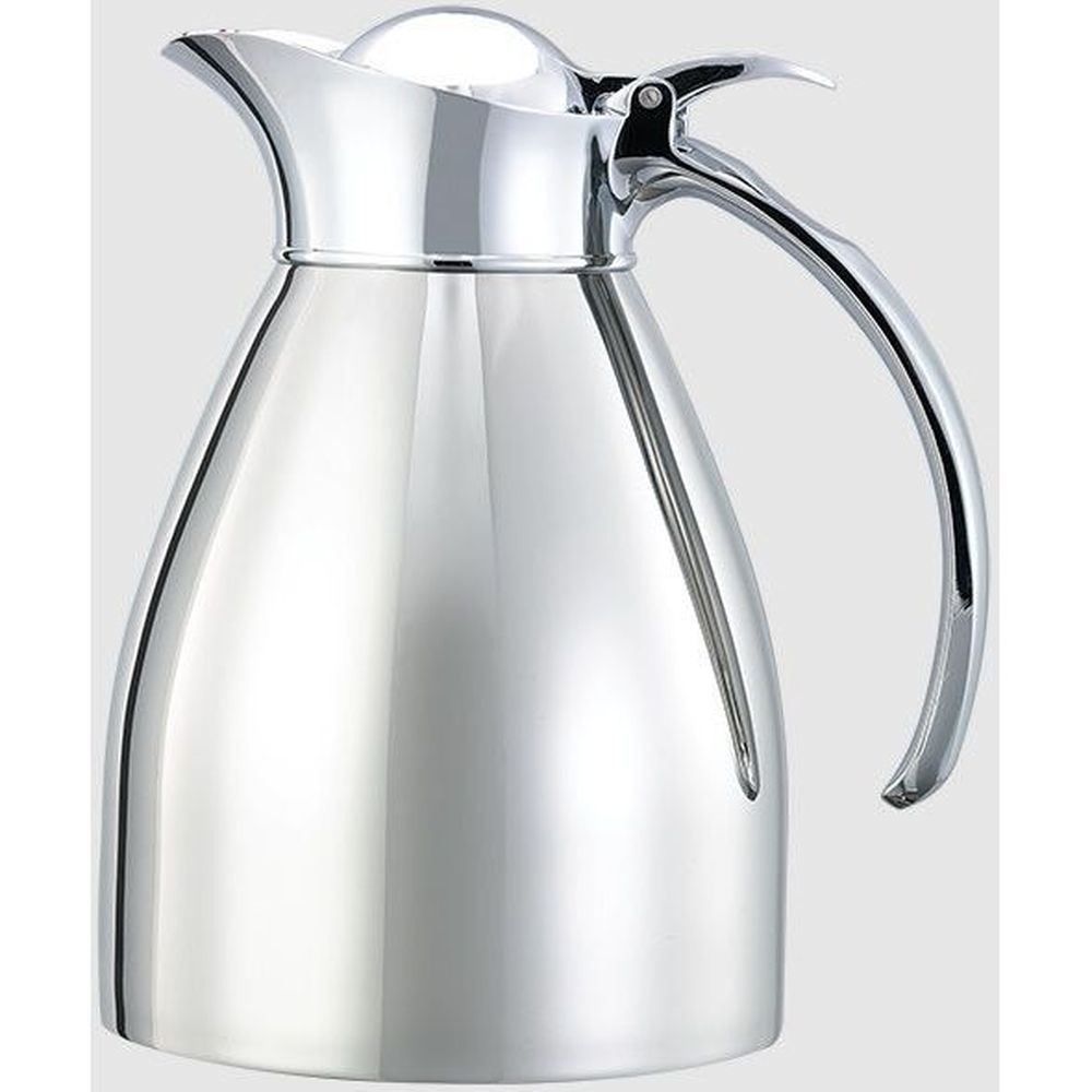 Service Ideas Marquette Series 18/8 Stainless Steel Polished Finish Vacuum Insulated Carafe with Flip Top Lid, 0.6 Liter Capacity -- 6 per case