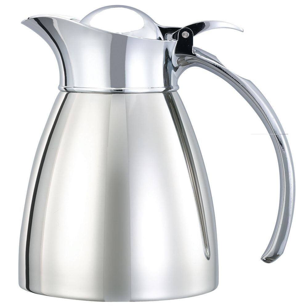 Service Ideas Marquette Series 18/8 Stainless Steel Polished Finish Vacuum Insulated Carafe with Flip Top Lid, 0.3 Liter Capacity -- 6 per case