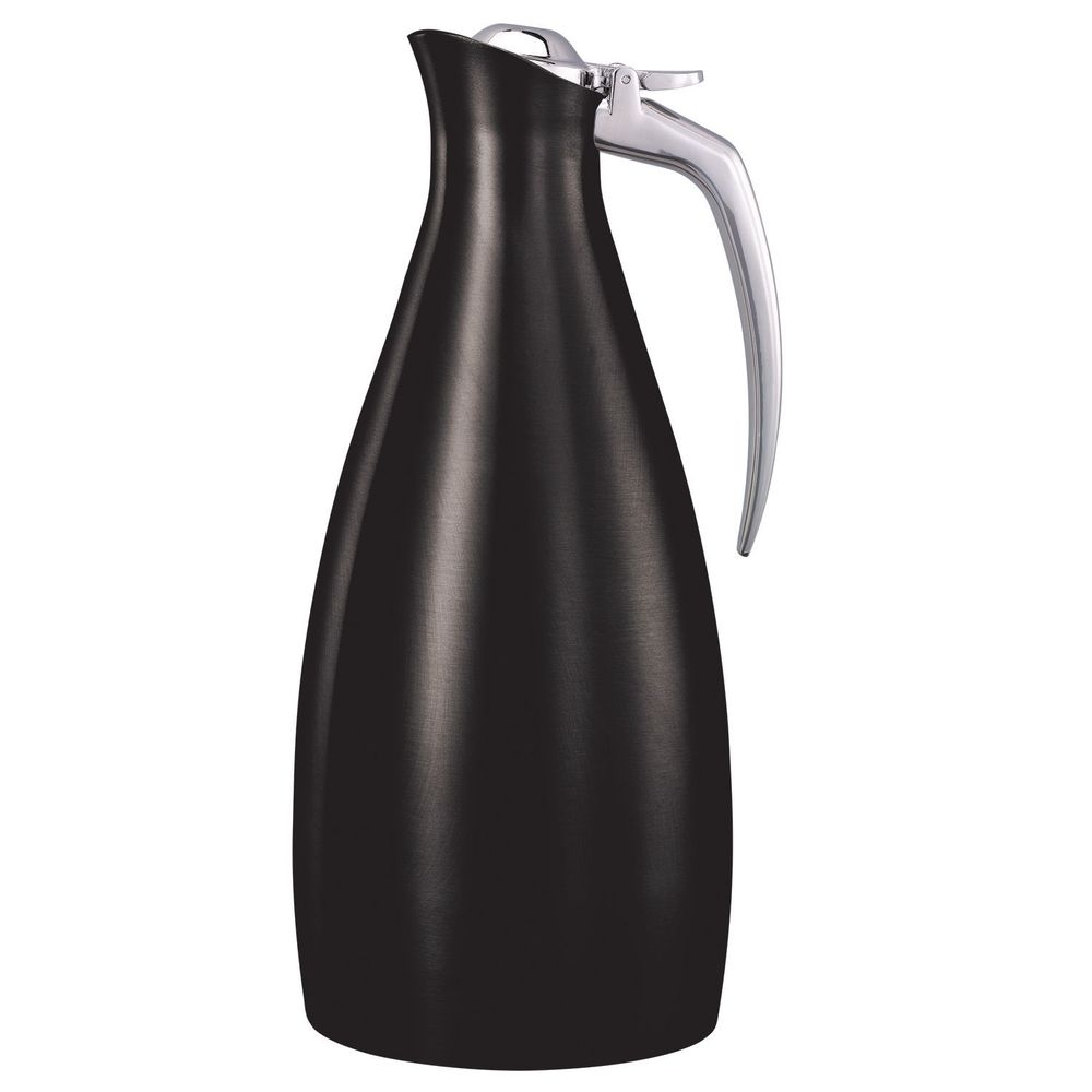Service Ideas Altus Series Stainless Steel Black Onyx Vacuum Insulated Carafe with Flip Top Lid, 1 Liter Capacity -- 6 per case
