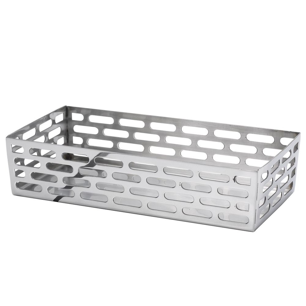 Service Ideas 18/8 Stainless Steel Polished Finish Rectangle Mod18 Bread Basket, 9 inch Length x 5 inch Width x 3 inch Height