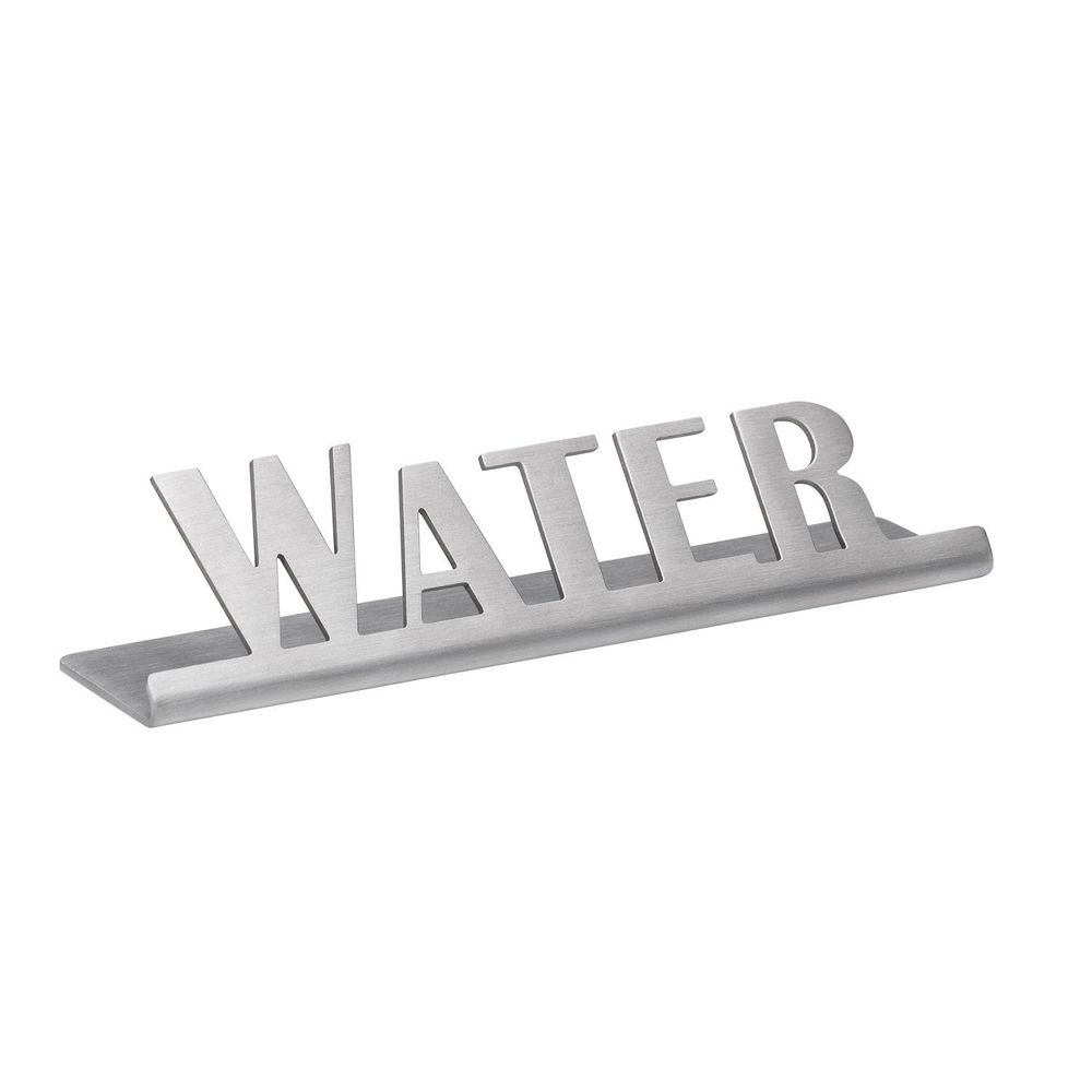 Service Ideas Stainless Steel Brushed Finish Water Laser Cut ID Tabletop Sign, 1 inch Width x 1 inch Height