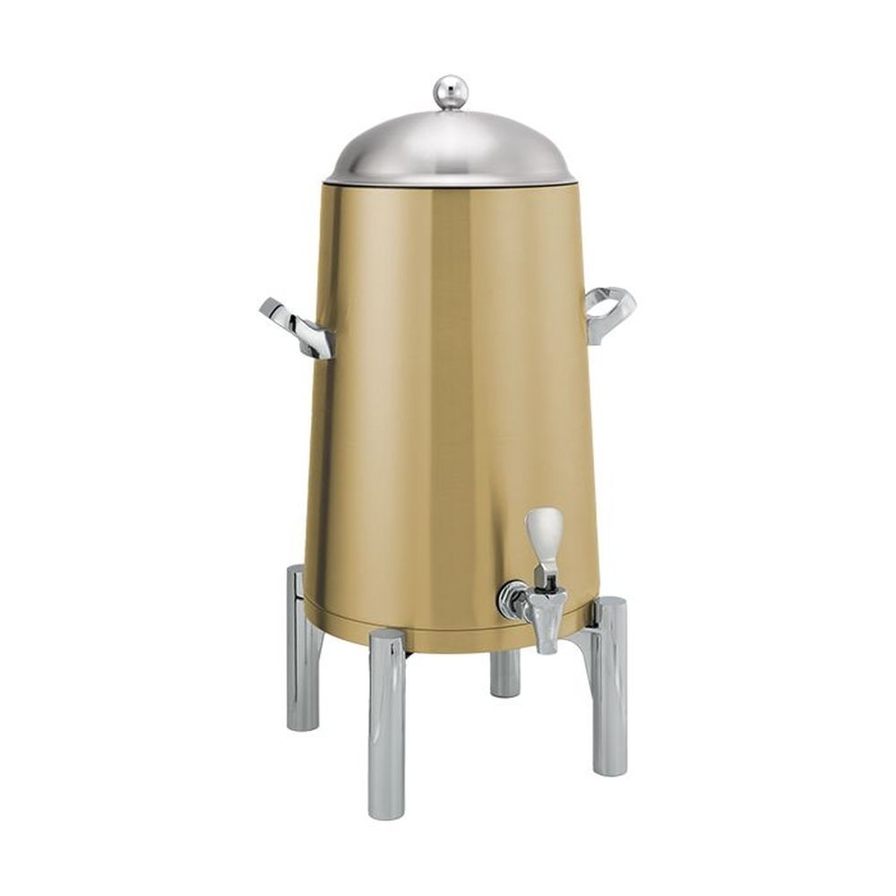 Service Ideas Flame Free Thermo Urn Metallic Elements Vintage Gold Round Stainless Vacuum Insulated Urn, 5 Gallon Capacity