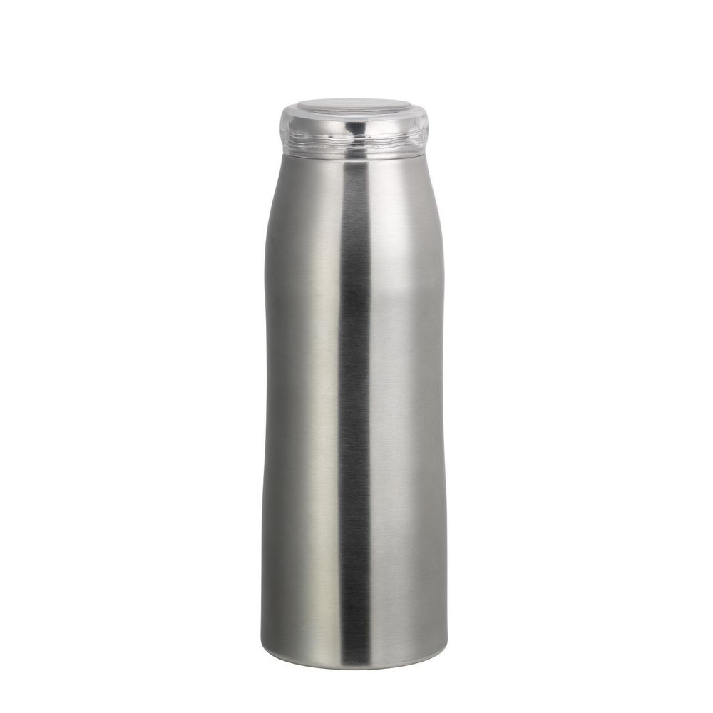 Service Ideas VersaVac Brushed Stainless Finish Vacuum Insulated Bottle with Twist Lid, 1 Liter Capacity