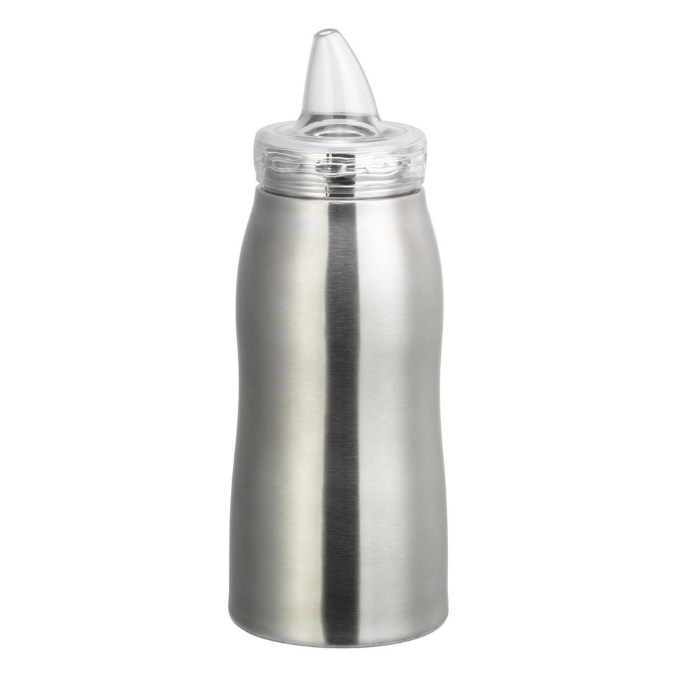 Service Ideas VersaVac Brushed Stainless Finish Vacuum Insulated Bottle with Cruet Lid, 0.7 Liter Capacity