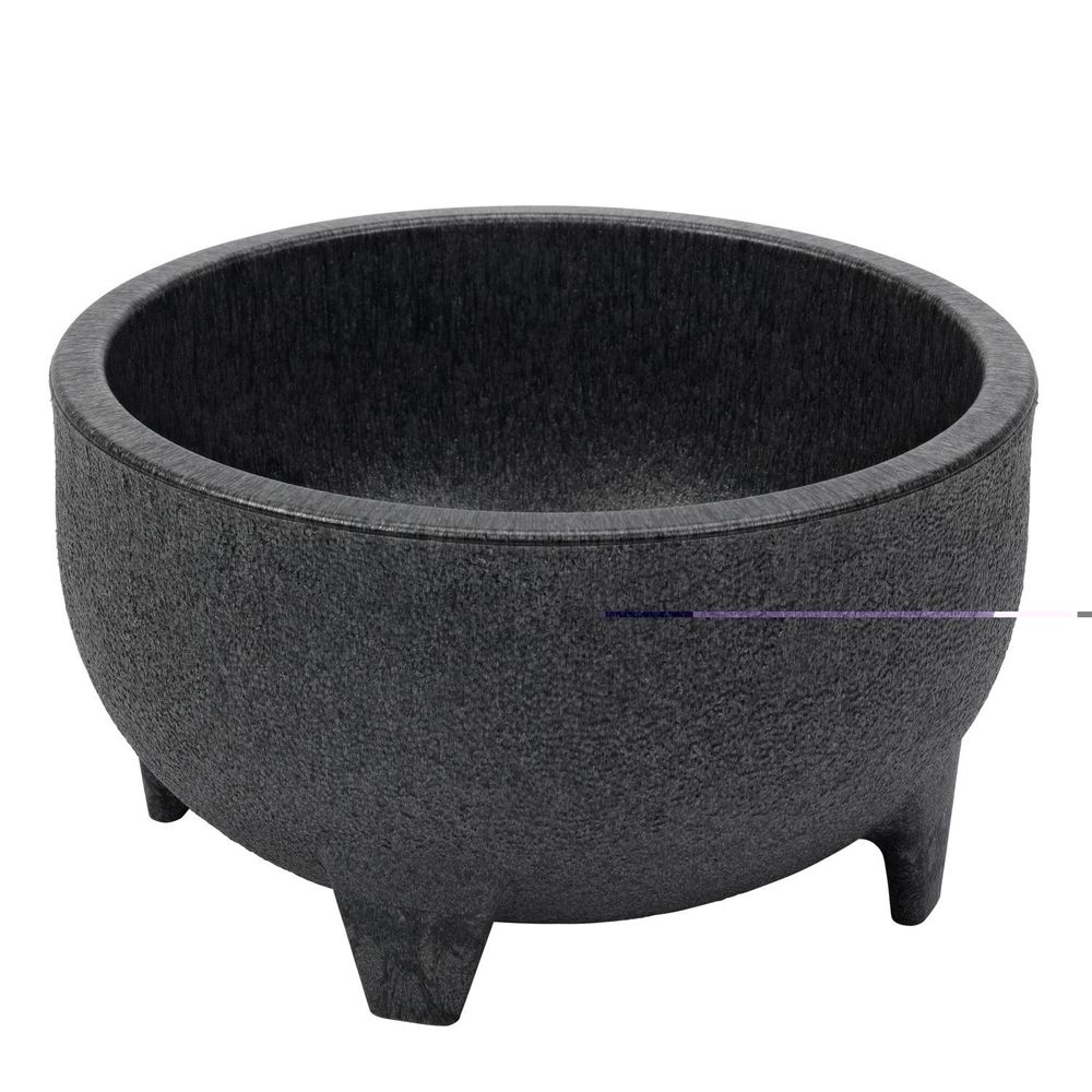Service Ideas Fiesta Solutions Black Molcajete Bowl with Pestle, 50 Ounce Capacity -- 12 per case