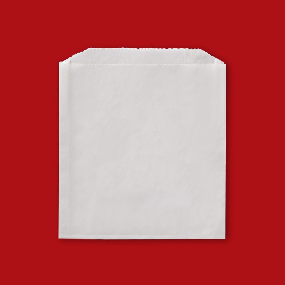 Fischer Plain Grease Resistant Sandwich Bag, 6 x 3/4 x 6 1/2 inch - 1000 count per pack -- 8 packs per case