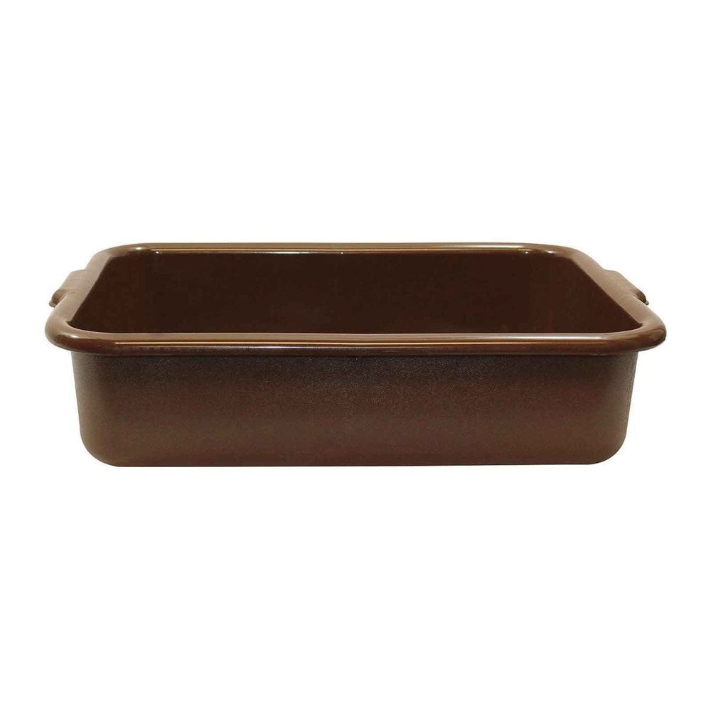 Tablecraft High Density Polyethylene Brown Tote Box, 21.5 x 15.75 x 5 inch -- 12 per case