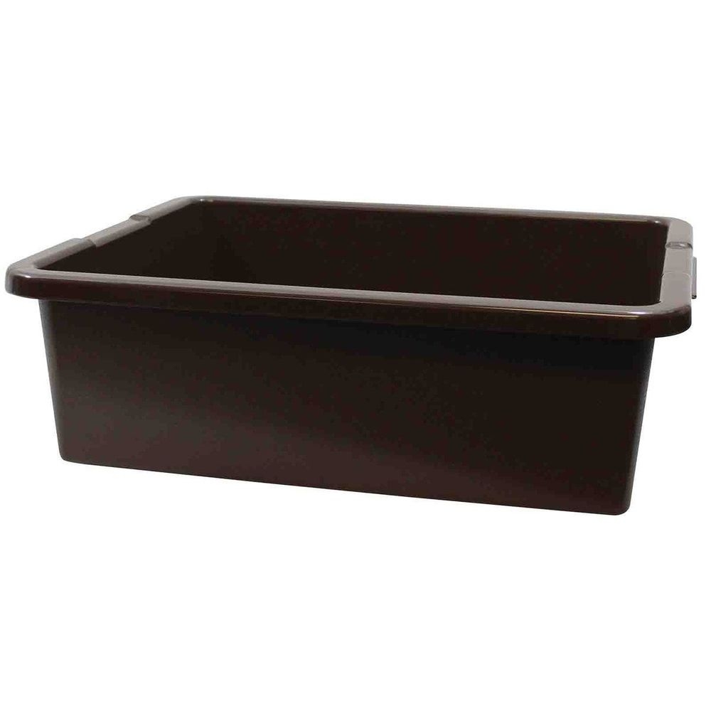 Tablecraft Polyethylene Brown Heavy Duty Tote Box, 21 x 17 x 7 inch -- 6 per case