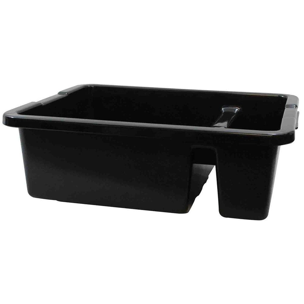 Tablecraft Polyethylene Heavy Duty Black Divided Tote Box, 21 x 17 x 7 inch -- 6 per case