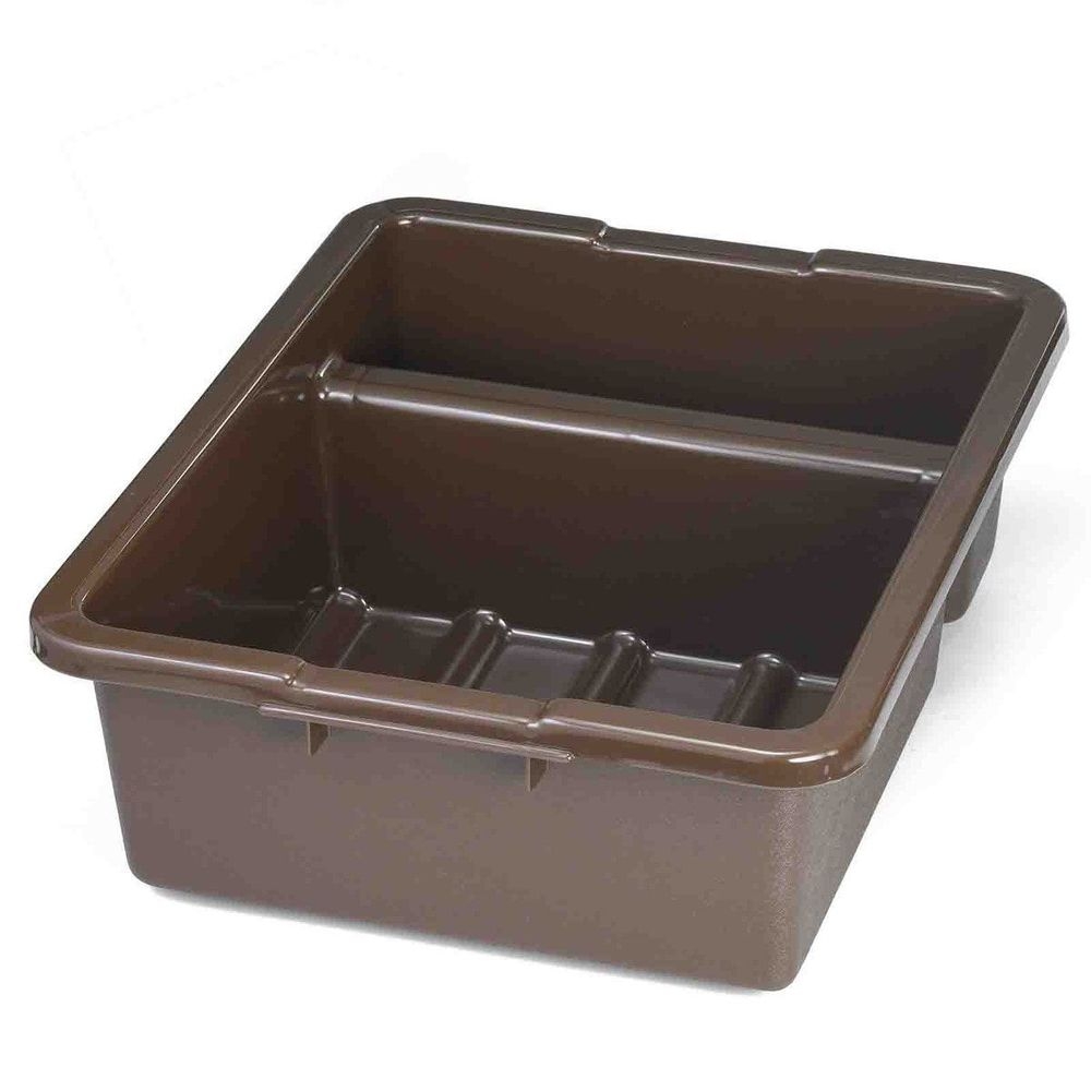 Tablecraft Polyethylene Heavy Duty Brown Divided Tote Box, 21 x 17 x 7 inch -- 6 per case