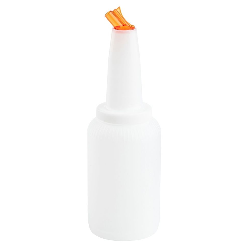 Tablecraft PourMaster Complete High Density Polyethylene Clear Mix Pourer with Orange Cap and Spout, .5 Gallon Capacity -- 6 per case