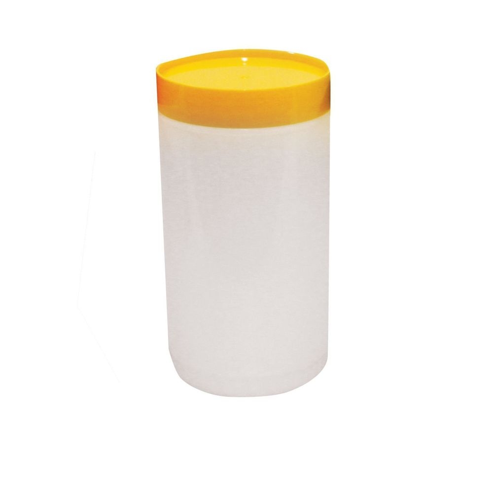 Tablecraft PourMaster High Density Polyethylene Yellow 1 Quart Backup Mix Bottle, 3.625 x 3.625 x 6.75 inch -- 12 per case