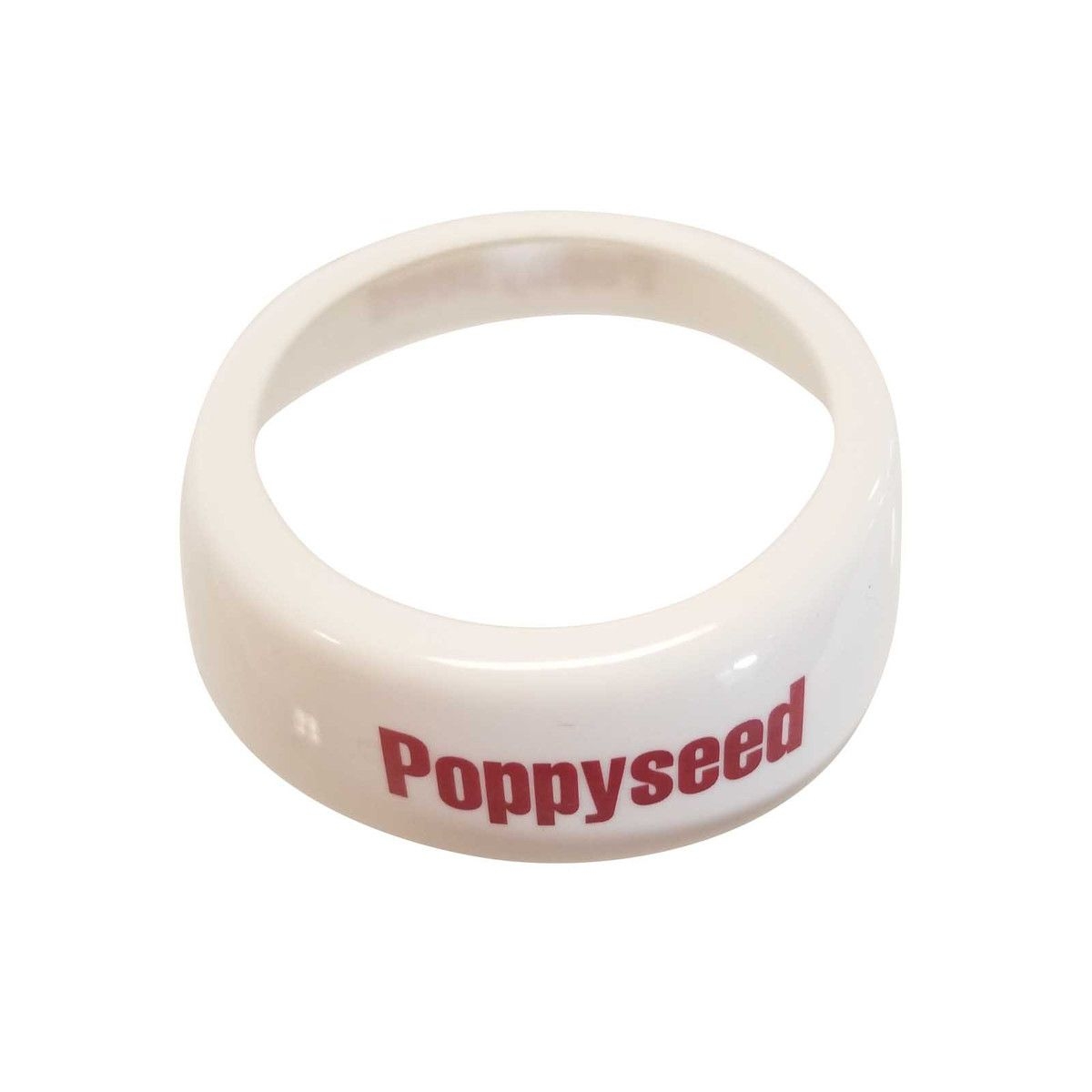 Tablecraft White Plastic Poppyseed Maroon Print ID Collar for Salad Dressing Dispenser