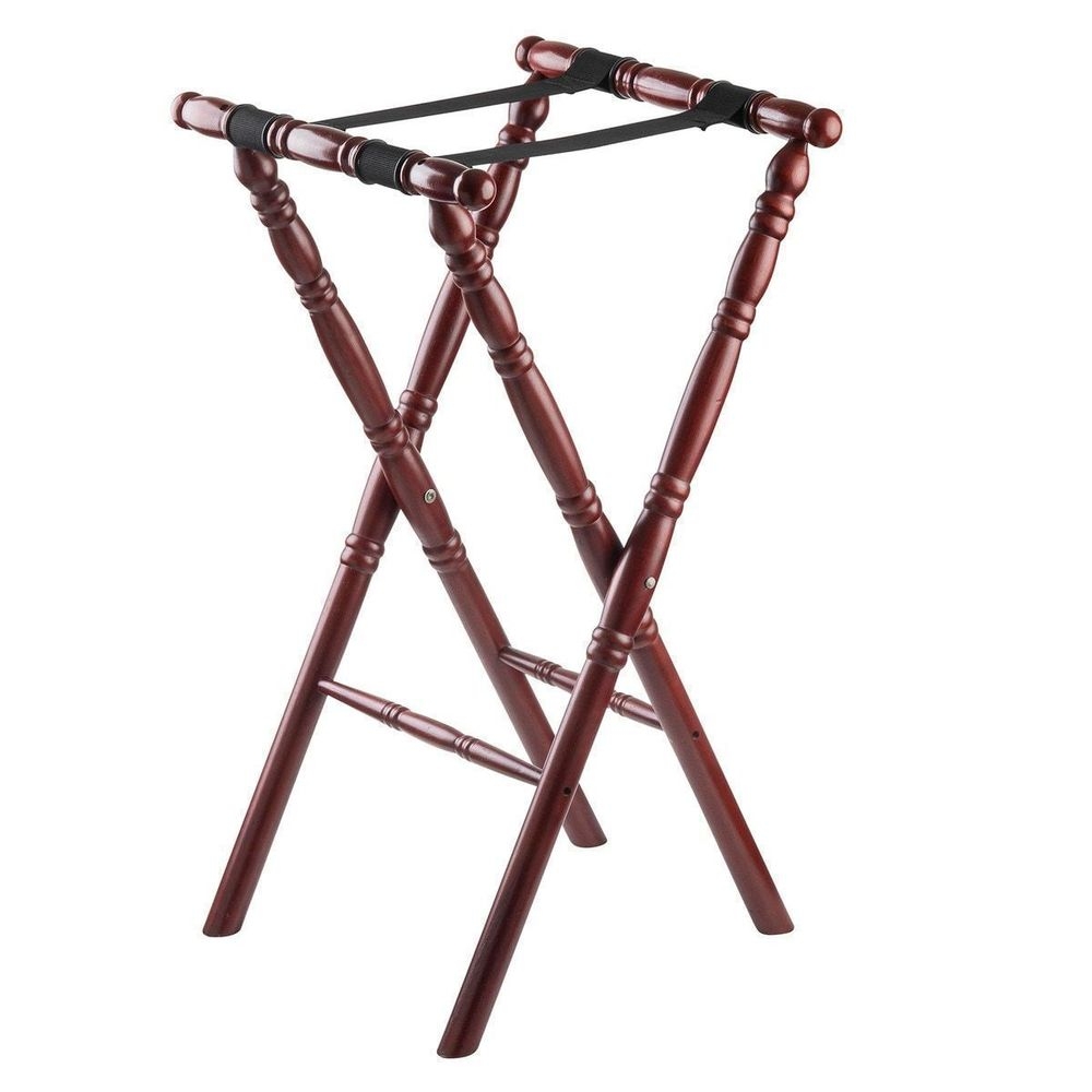 Tablecraft Mahogany Spindle Tray Stand, 31 inch