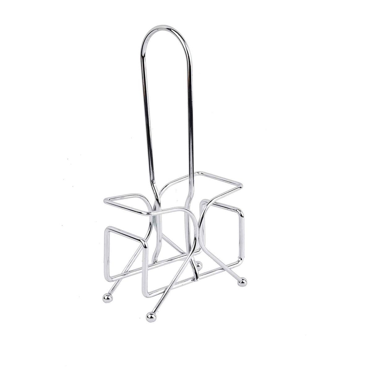 Tablecraft Chrome Plated 2 Compartment Rack for Oil and Vinegar Bottle