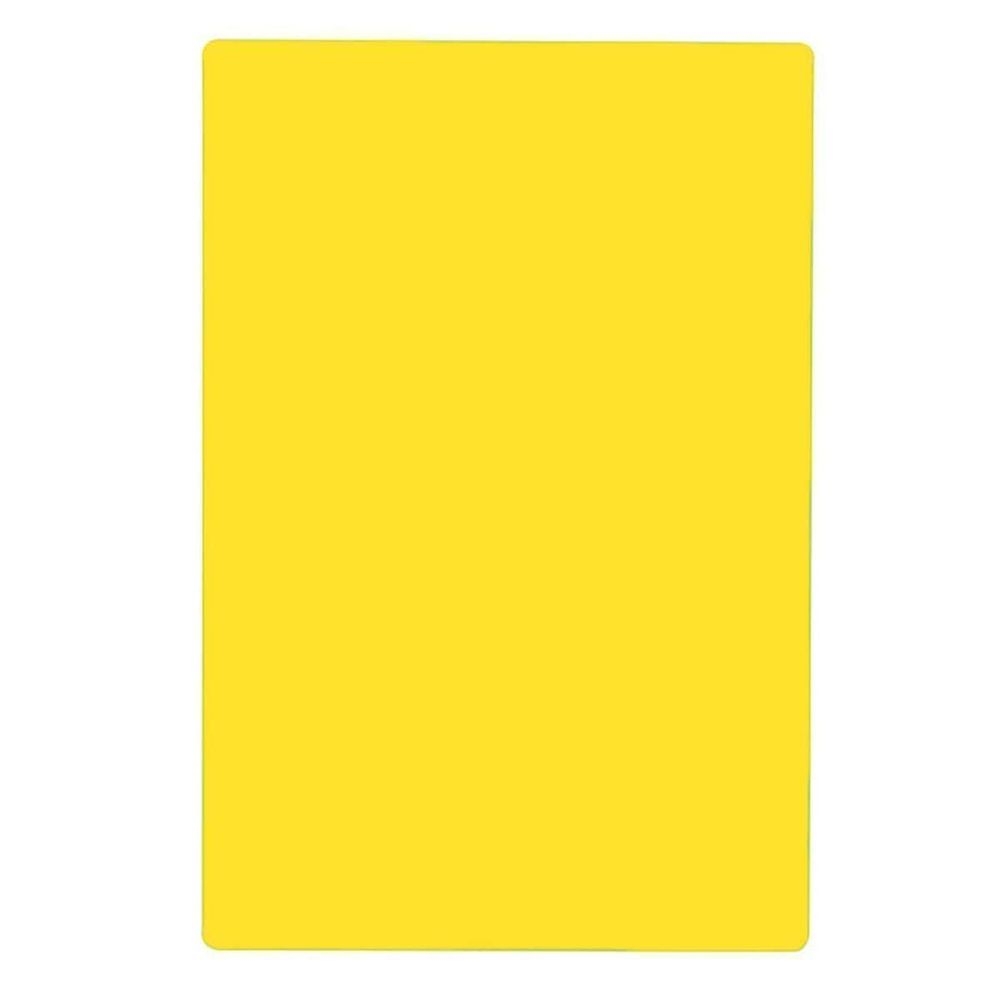Tablecraft Yellow Polyethylene Rectangular Cutting Board, 18 x 12 x 0.5 inch