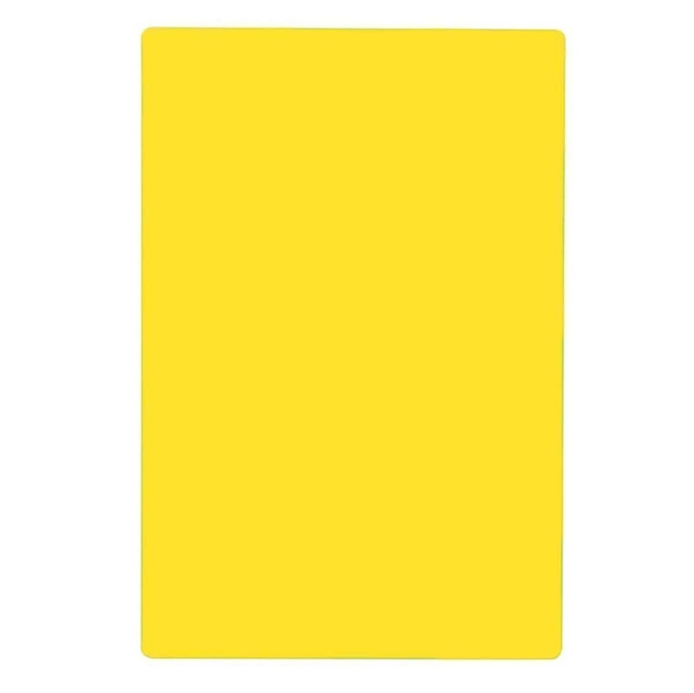 Tablecraft Yellow Polyethylene Rectangular Cutting Board, 24 x 18 x 0.5 inch