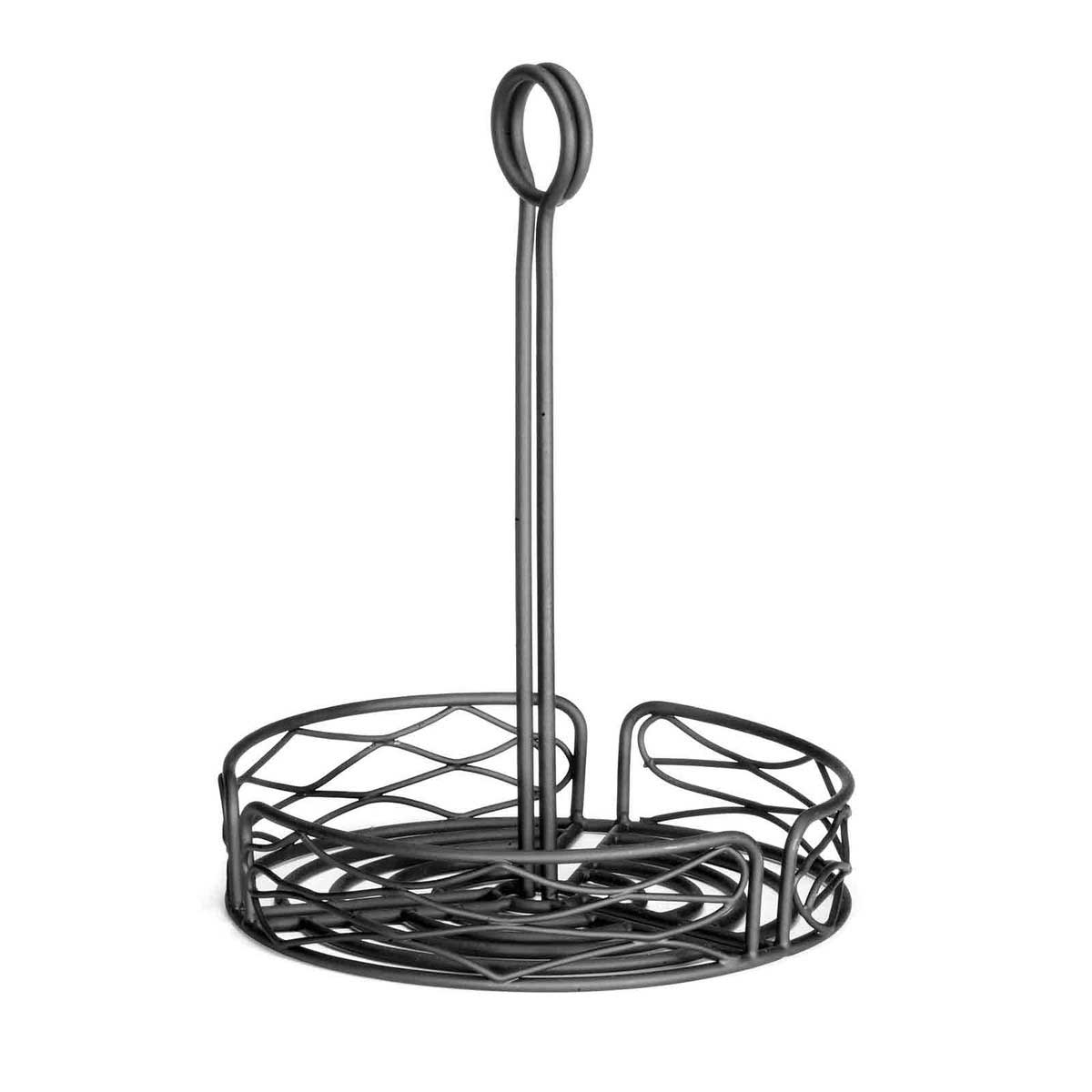 Tablecraft Artisan Collection Black Powder Coated Metal Round Versa Rack, 8 x 8 x 10 inch -- 2 per case