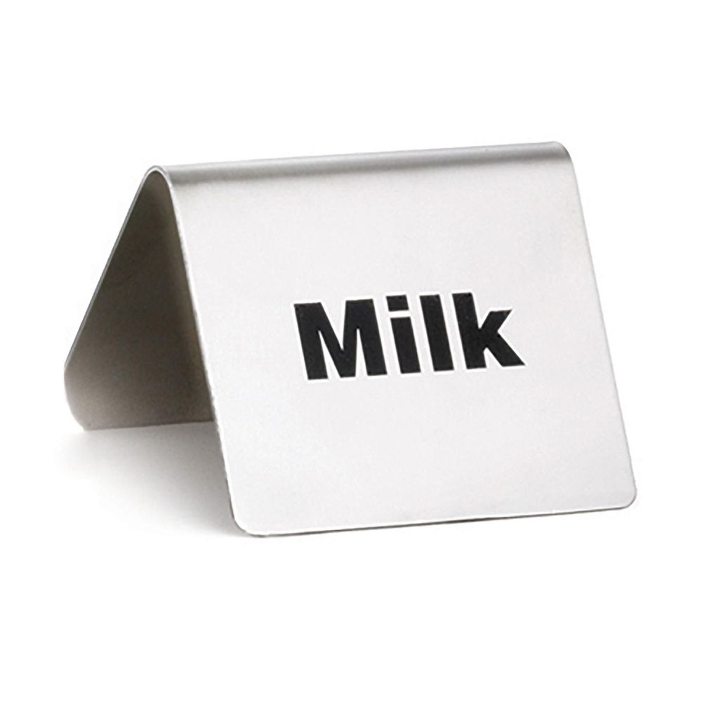 Tablecraft Stainless Steel Milk Table Tent, 2.5 x 2.75 x 1.875 inch