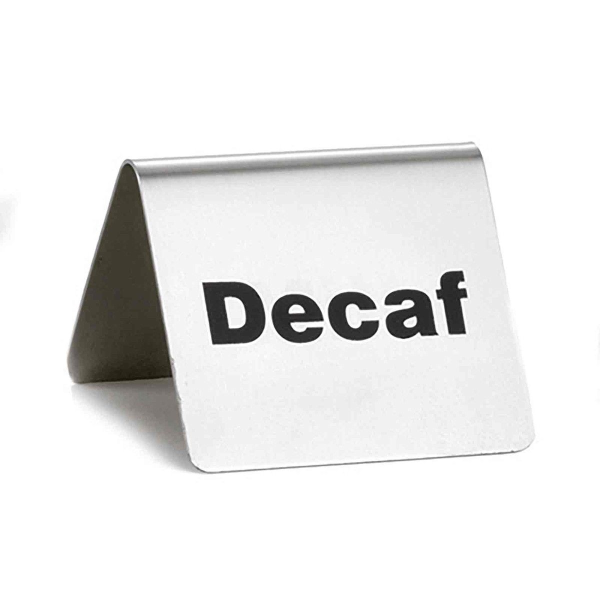 Tablecraft Stainless Steel Decaf Tent, 2.5 x 2 inch