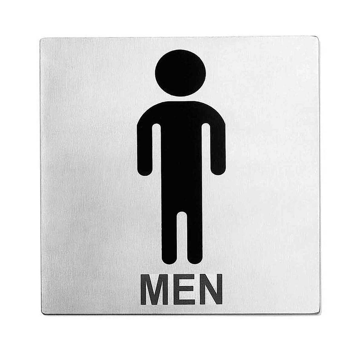 Tablecraft Contemporary Stainless Steel Men Restroom Sign