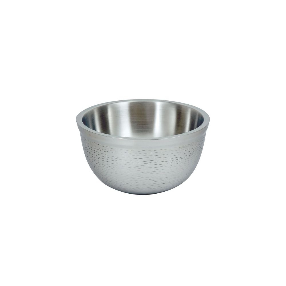 Tablecraft Remington Collection Stainless Steel Rice Pattern Round Double Wall Bowl, 3.25 Quart Capacity