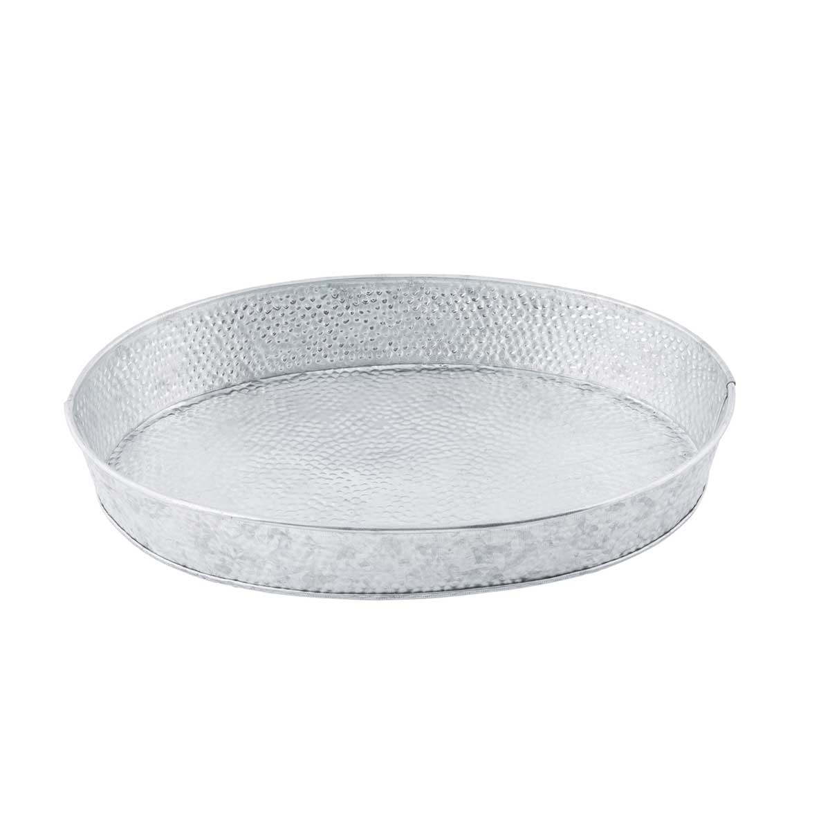 Tablecraft Galvanized Collection Galvanized Steel with Pebble Texture Oval Diner Platter, 11.875 x 8.625 x 1.875 inch