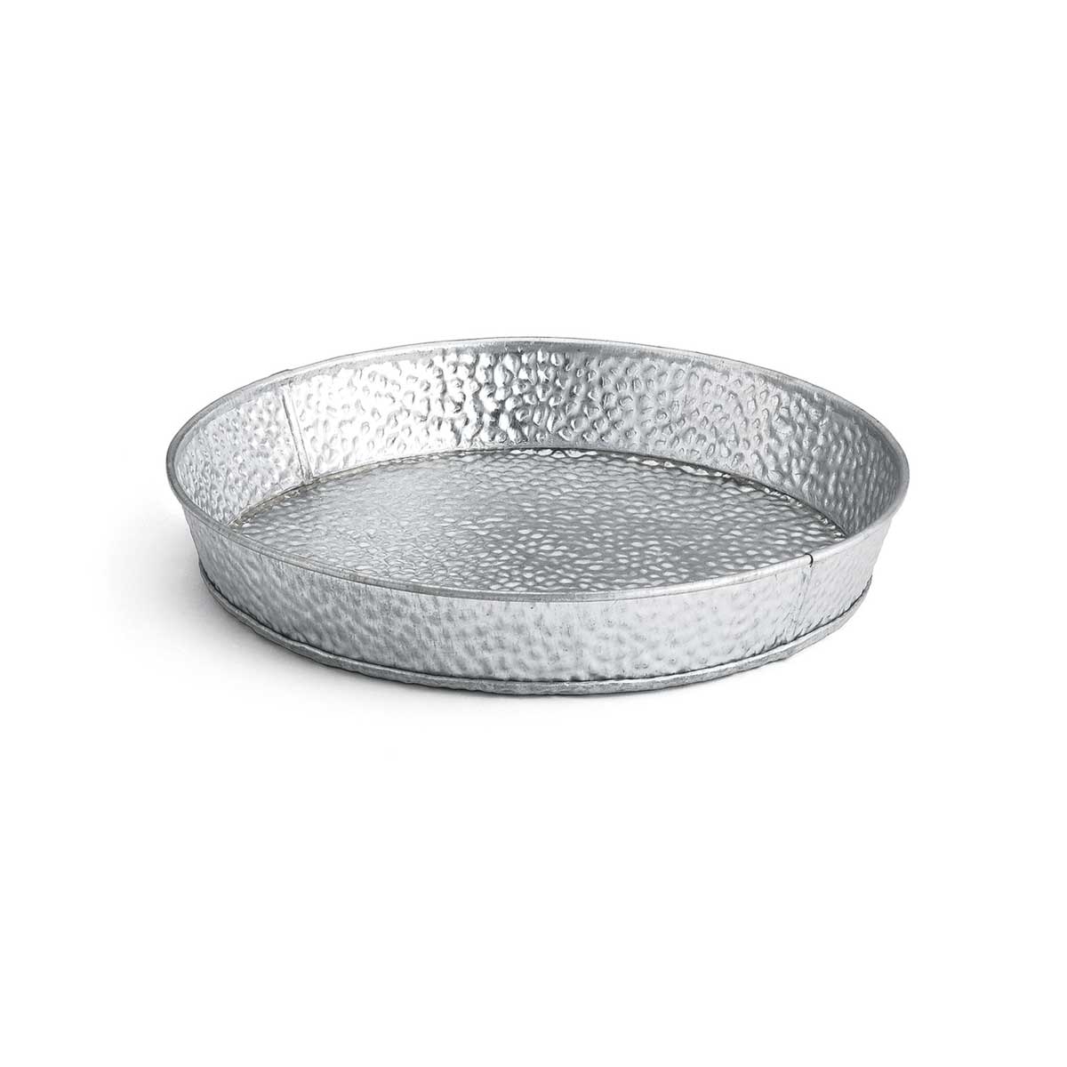 Tablecraft Galvanized Collection Galvanized Steel with Pebble Texture Round Diner Platter, 8.25 x 8.25 x 1.25 inch