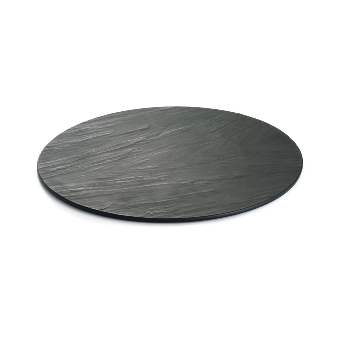 Tablecraft Black Slate Round Display Tray, 16 x 16 inch