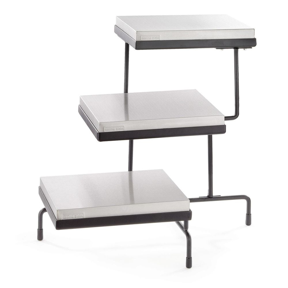 Tablecraft Contemporary Collection Three Tiered Stand with Half Size Cooling Plate, 22.5 x 20.5 x 20.5 inch