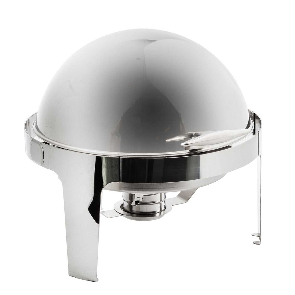 Tablecraft Stainless Steel Roll Top Fuel Chafer, 6 Quart Capacity
