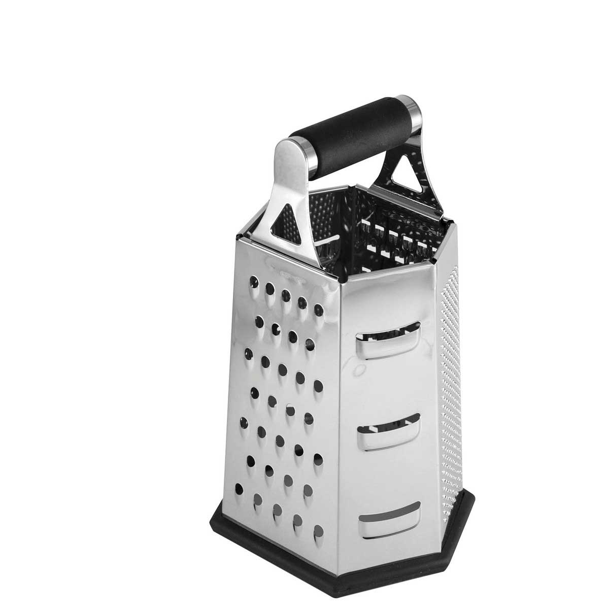 Tablecraft Stainless Steel Non Slip 6 Sided Grater, 5.5 x 4.5 x 9.25 inch -- 6 per case