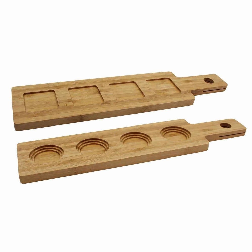 Tablecraft Reversible Bamboo Wood Paddle Flight, 17 x 4 x 0.625 inch