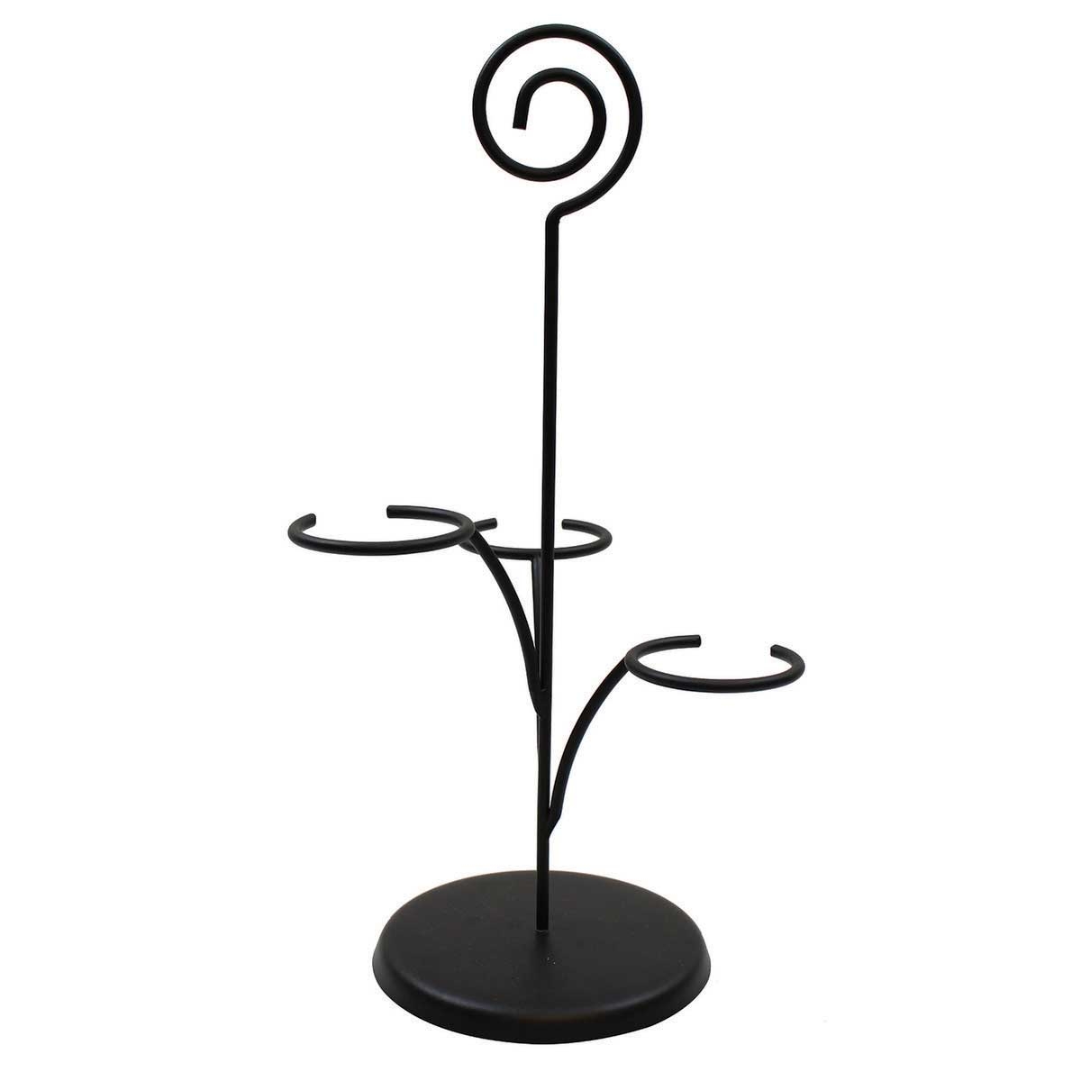 Tablecraft Black Powder Coated Cascade Wine Tasting Flight, 7.5 x 7 x 14.25 inch