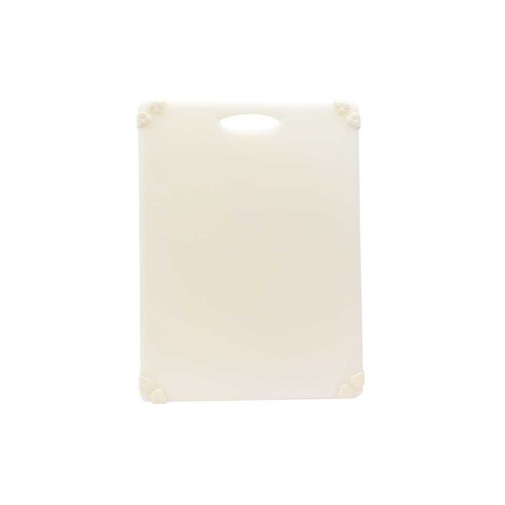 Tablecraft Grippy Polypropylene White Color Coded Cutting Board with TPE Grips, 20 x 15 x 0.625 inch